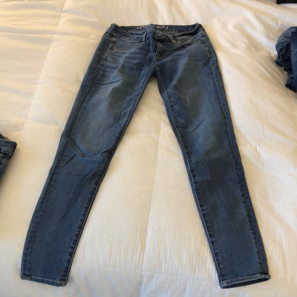 Light blue jeans.